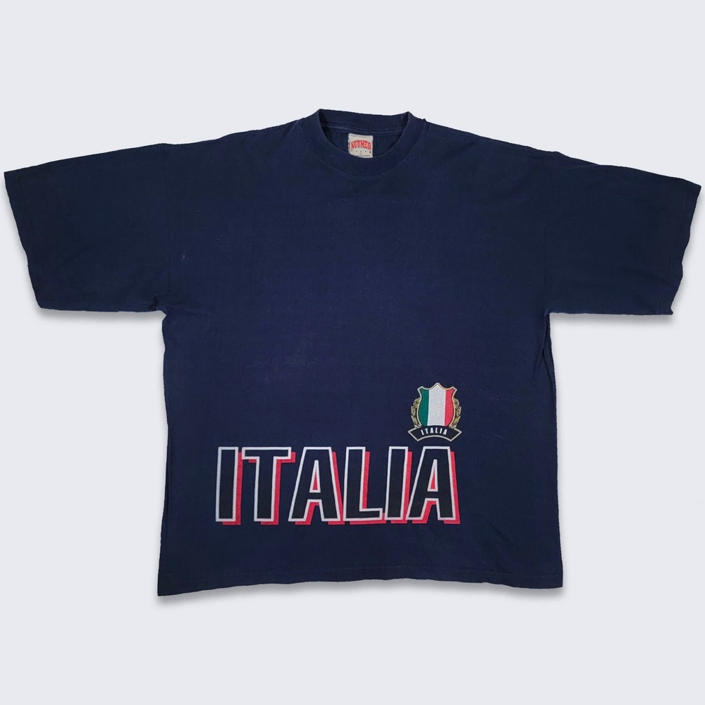 Italy Soccer Vintage 90s Nutmeg Mills T-Shirt